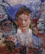 James Ensor Old Woman with Masks oil painting